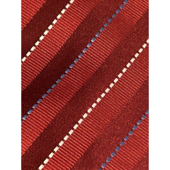 ALEX CANNON Red Striped Neck Tie Men’s Silk Necktie Casual Simple Dress Handmade - Picture 2 of 6